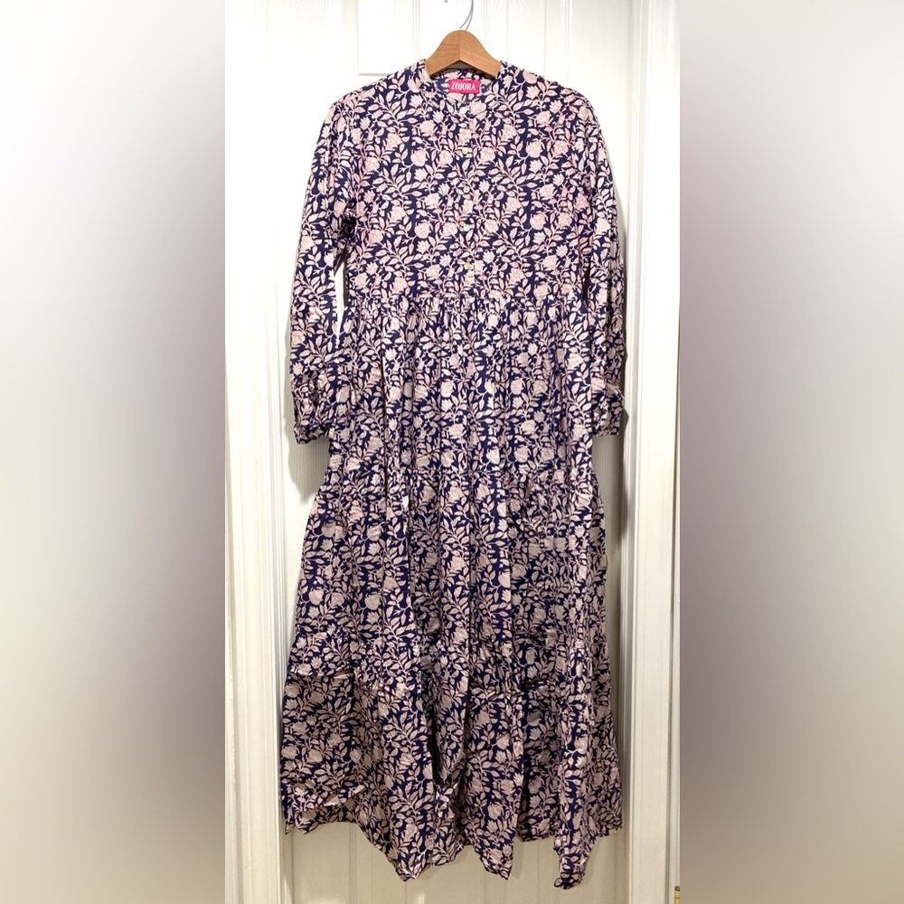 Zojora Tiered Floral Long Sleeve Dress